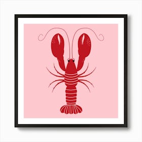 Lobster On Pink Background 1 Poster