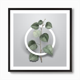 Vintage Quaking Aspen Minimalist Floral Geometric Circle on Soft Gray n.0511 Art Print