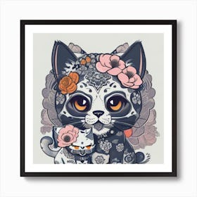 The Two Lucky Cat Art Print