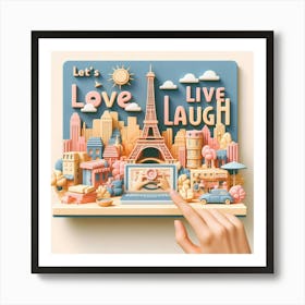 Love Live Laugh Paris Eiffel Tower Art Print