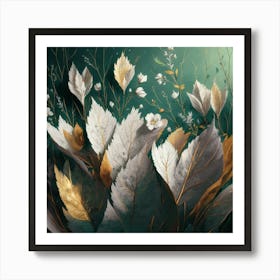 'Golden Leaves' Art Print