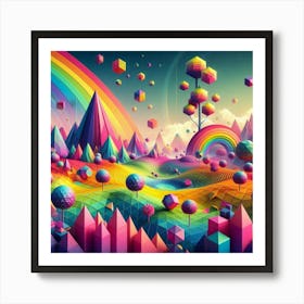 Rainbow Landscape Art Print