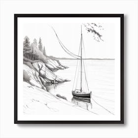 Sailboat On The Beach Art Print