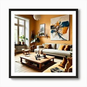 Yellow Living Room Art Print