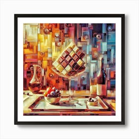 A table of Chocolate and refreshing drinks Art Print