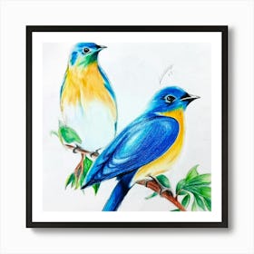 Bluebirds Art Print