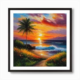 Sunset On The Beach 135 Art Print