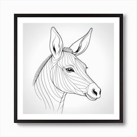 Donkey Head Vector Illustration Art Print