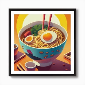 Asian Noodle Bowl Art Print