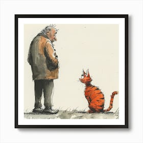 Creatai 24830 The Most Clumsy Cat And His Grumpy Owner Ever B 10b38b8c 8954 4b52 9d36 A35d2aff920e 0 1 Art Print