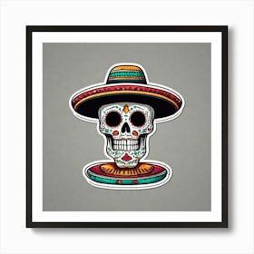 Day Of The Dead Skull 34 Art Print