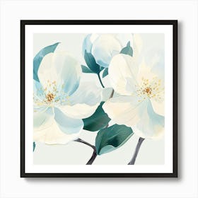 White Blossoms 1 Art Print