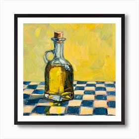 Olive Oil Pastel Checkerboard Background 1 Art Print