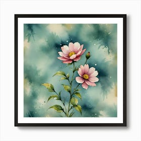 Watercolor Flowers Poster