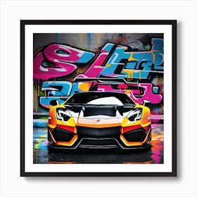 Graffiti Lamborghini 1 Art Print