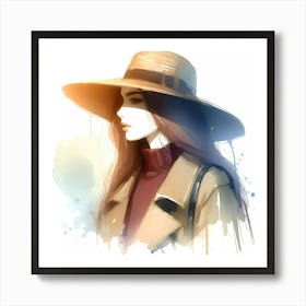 Girl In A Hat 3 Art Print