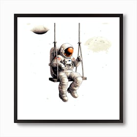 Astronaut On Swing 1 Art Print