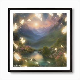 Landscape Fairy Lights In The Sky Art Print