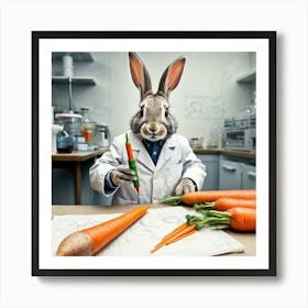 Rabbit In Lab Coat Art Print