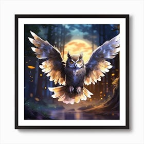Owl In The Forest 1 Art Print