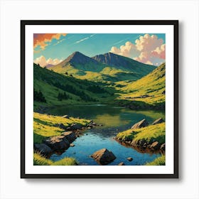 A Vibrant And Colorful Illustration Of Cadair I 01 Art Print