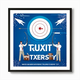 Archery Themed Marketing Banner With The Central Theme Of Success Teamwork And Strategic Goal Sett (7) Art Print