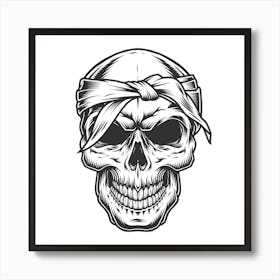 Skull With Bandana Art Print