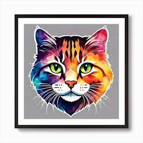 Colorful Cat 10 Art Print