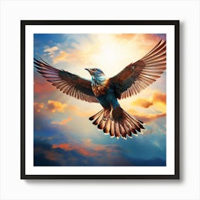 Eagle In Flight, A Bird Soaring Freely In The Sky Representing Freedom And Boundless Possibilities 3 Art Print