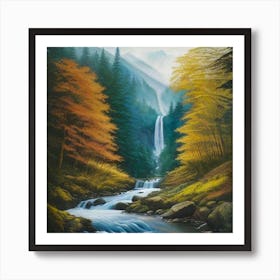 high falls in mountain forest Art Print