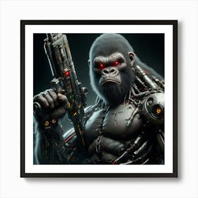 Ape With A Gun 1 Art Print