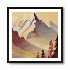 Firefly An Illustration Of A Beautiful Majestic Cinematic Tranquil Mountain Landscape In Neutral Col 2023 11 23t001642 Art Print