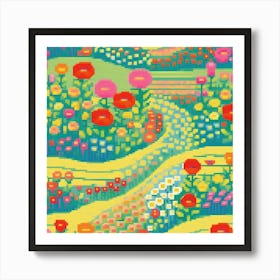 Bloemenzee Dutch For Sea Of Flowers Fields Of Flowers In A Dreamlike State With Swirling 4 Art Print