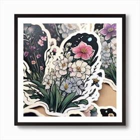 Dark Fantasy silent Spring Garden Flowers Art 2 Art Print