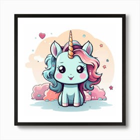 Cute Unicorn 745 Art Print