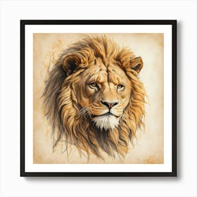 Lion Head 5 Art Print