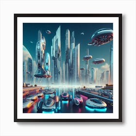 Futuristic City 3 Art Print