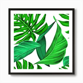 Leaves Tropical Monstera Summer nature Art Print