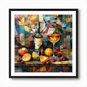 Wine And Oranges Art Print