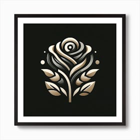 Rose Logo Design Art Print