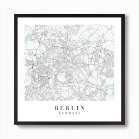 Berlin Germany Street Map Color Minimal Square Art Print