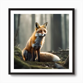 Fox In The Forest 46 Art Print