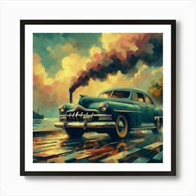 Old Car On The Street Art Print