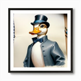 Duck In Top Hat 6 Art Print