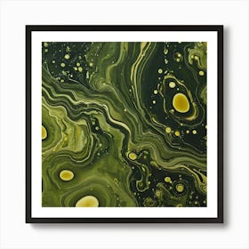 olive gold abstract wave art 5 Art Print