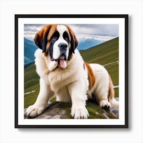 St Bernard Dog 39 Art Print