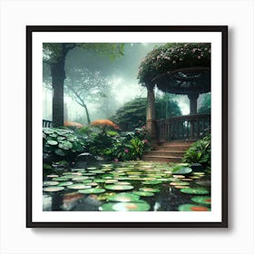 Gazebo In The Garden Art Print