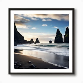 Black Sand Beach Art Print