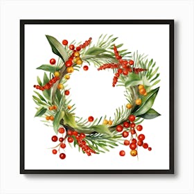 Christmas Wreath Art Print