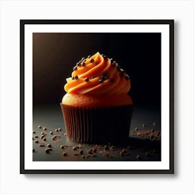 "Scrumptious Solitary Cupcake Still Life with Sprinkles 1 Art Print